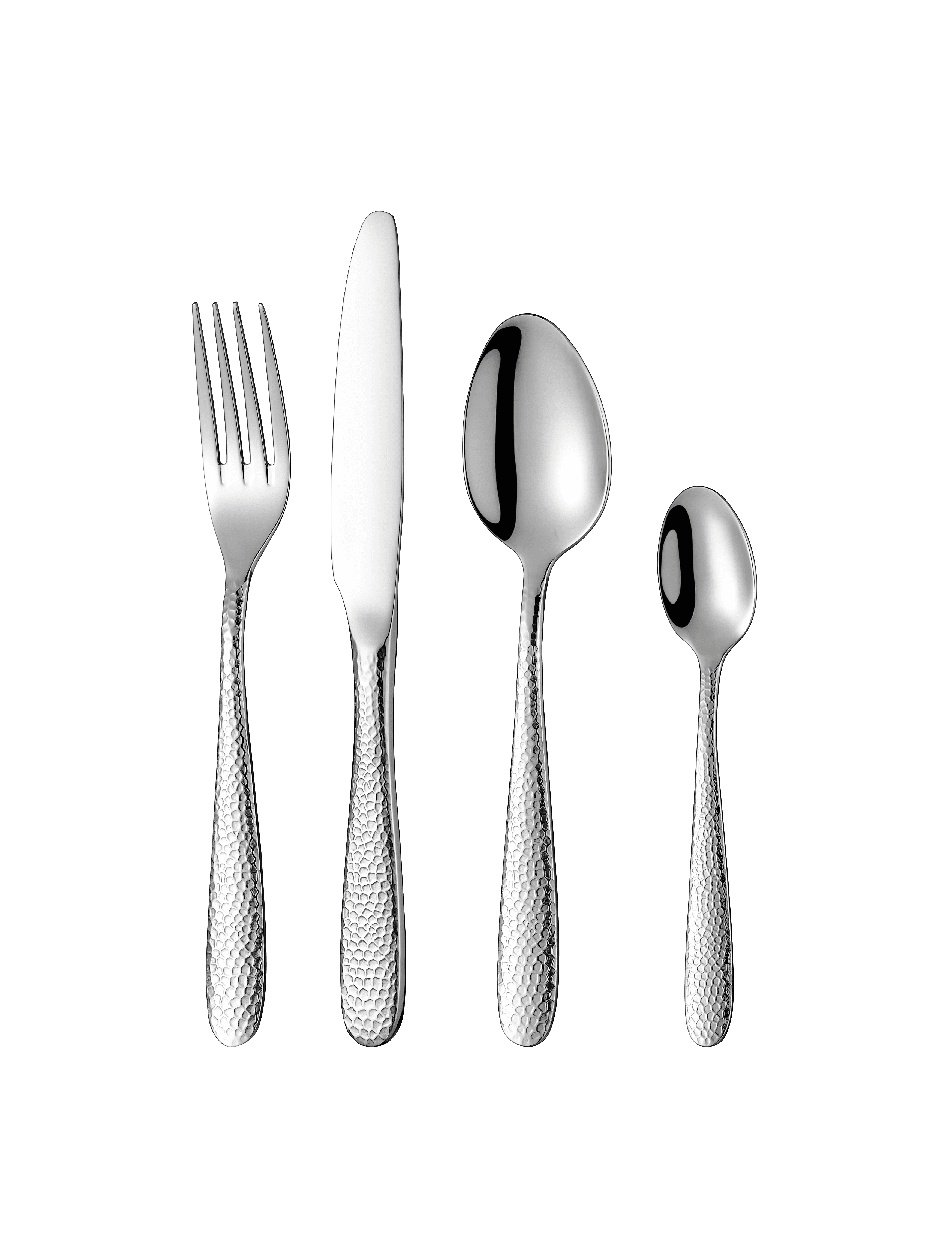 Hammered Elegance Stainless Steel Cutlery Collection