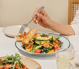 Customer enjoying meal with our cutlery