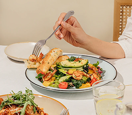 Customer enjoying meal with our cutlery